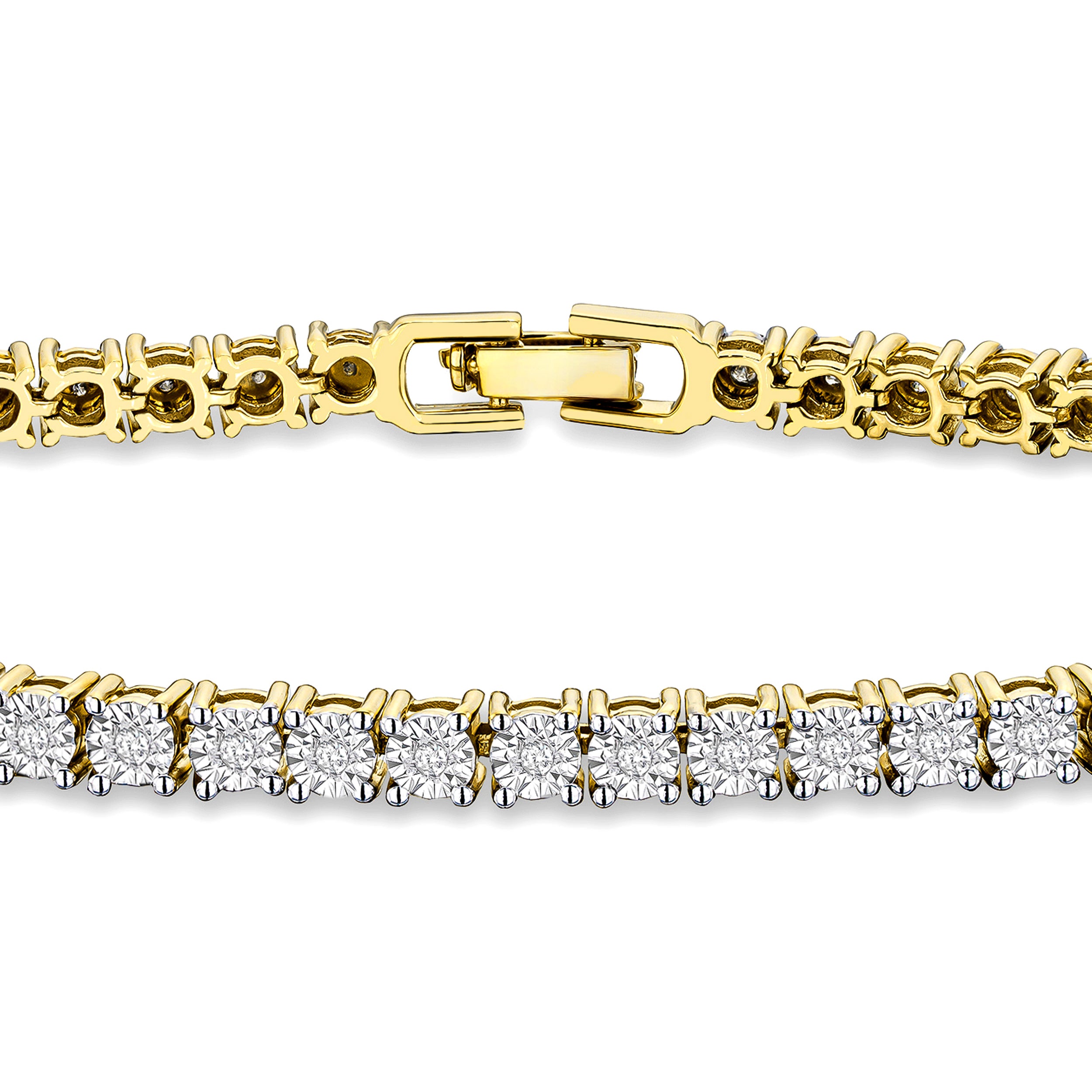 18K Gold Vermeil Diamond Set 0.57ct Tennis Bracelet